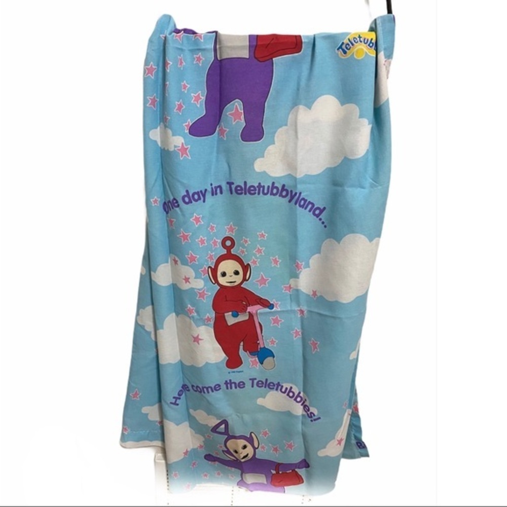 THE BIBB COMPANY Teletubbies Toddler Size Flat Sheet Vintage 1998